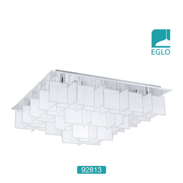 1 Chrome and Satin Partition Shade Ceiling Fitting
