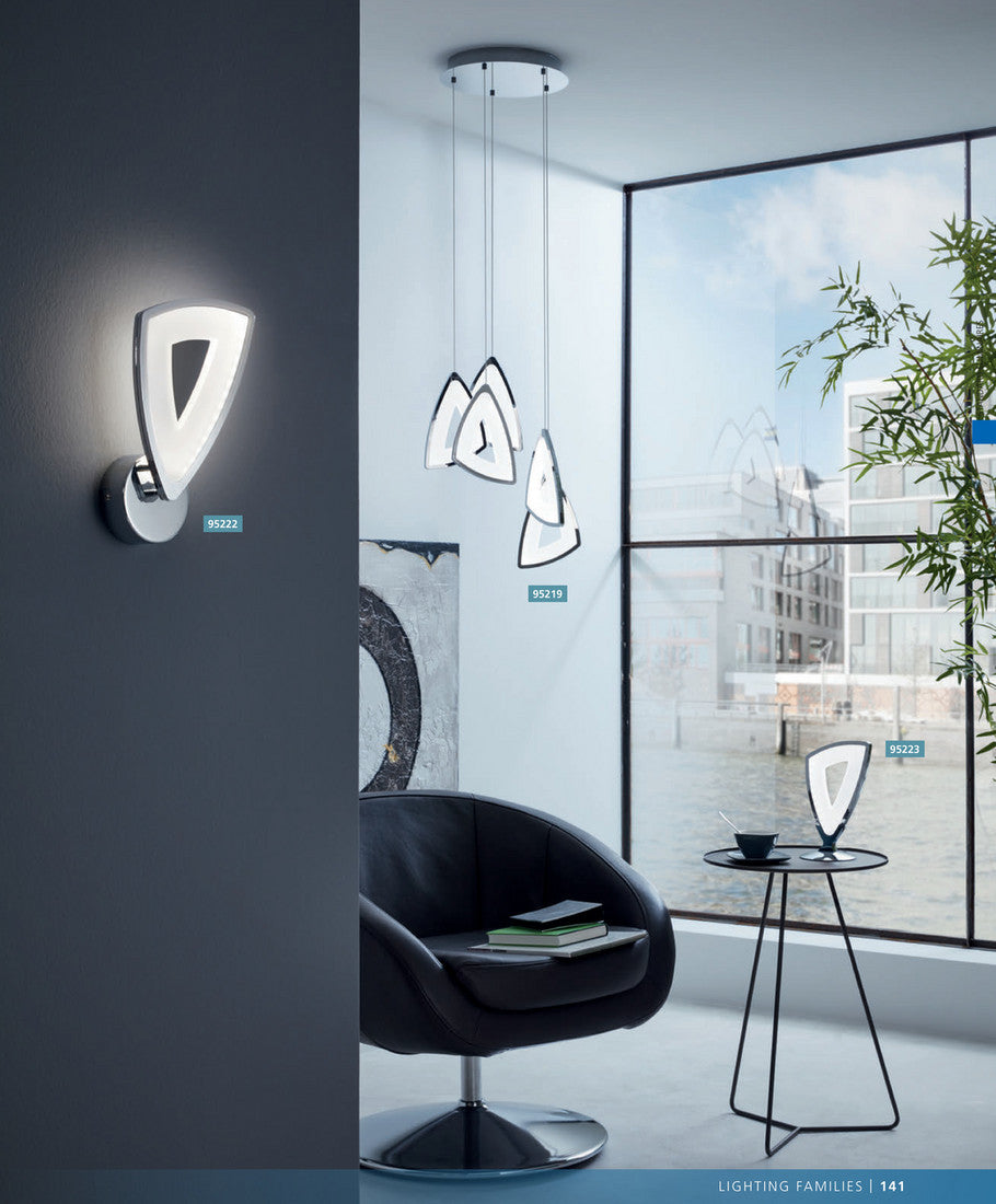 5 light LED Pendant Chrome - Image 3