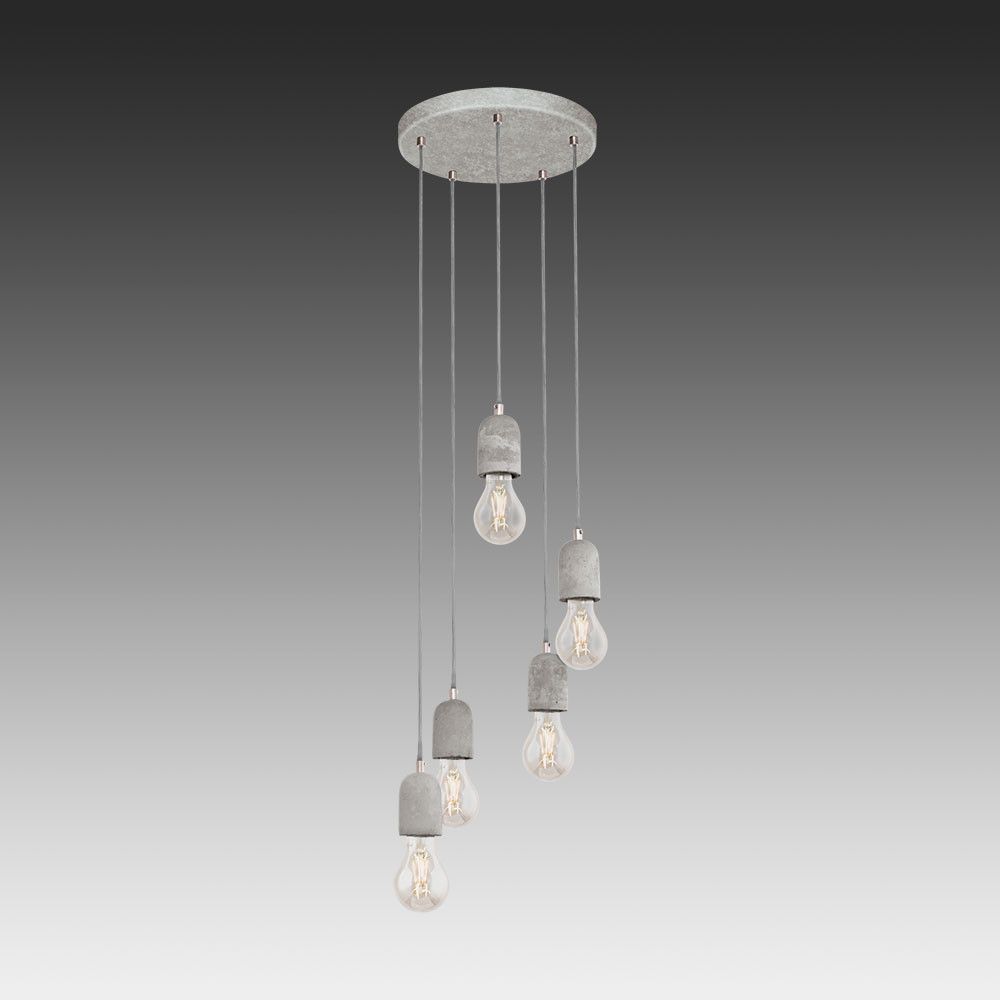 5 Bulb Ceiling Pendant Concrete - Image 2