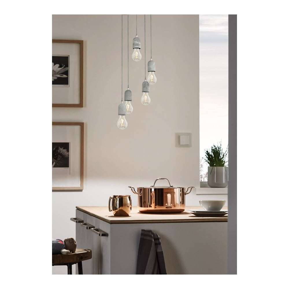 5 Bulb Ceiling Pendant Concrete - Image 3